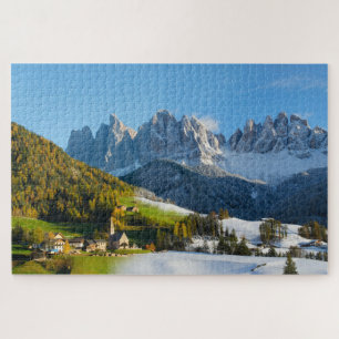 Puzzle Automne et hiver en montagnes de dolomites