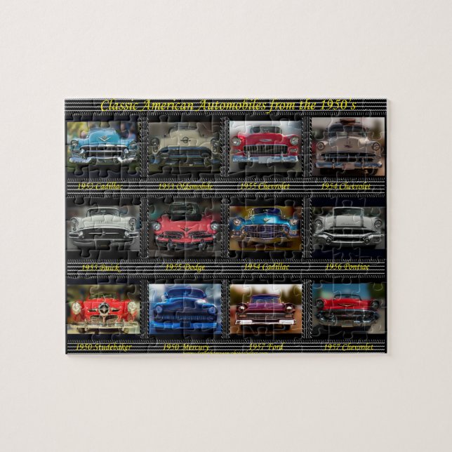 Puzzle Automobiles américaines classiques des années 1950 (Horizontal)