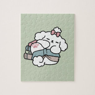 Puzzle Avant le coucher avec ma chienne - Livre et Amoure