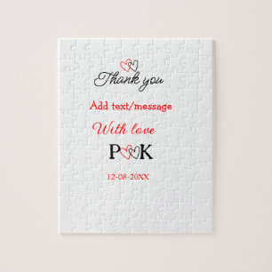 Puzzle Avec amour ajouter lettre nom de couple merci ajou