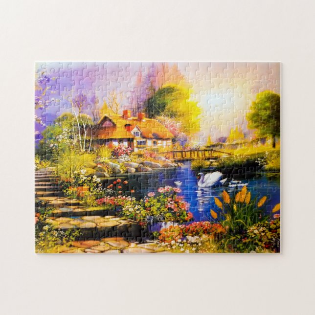 Puzzle avec boîte cadeau - - Peinture paysage (Horizontal)