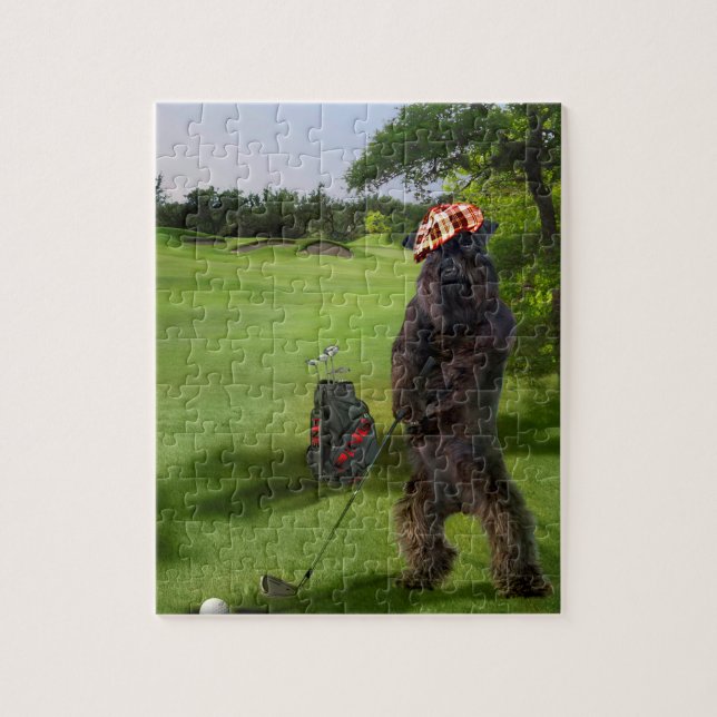 Puzzle avec la scène jouante au golf drôle de (Vertical)