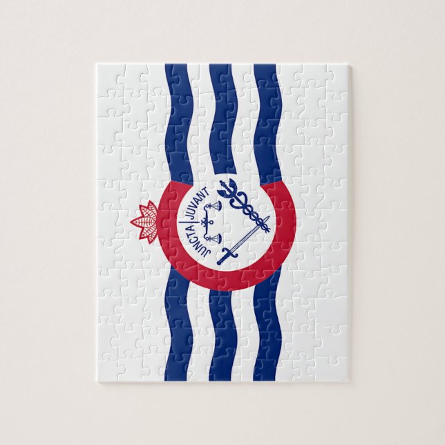 Puzzle avec le drapeau de Cincinnati City (Vertical)