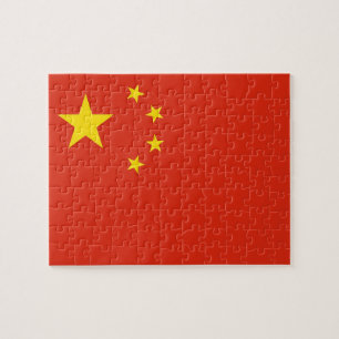 Puzzle avec le drapeau de la Chine
