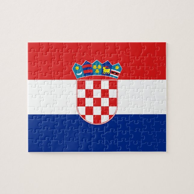 Puzzle avec le drapeau de la Croatie (Horizontal)