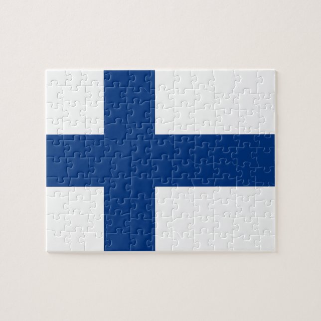 Puzzle avec le drapeau de la Finlande (Horizontal)