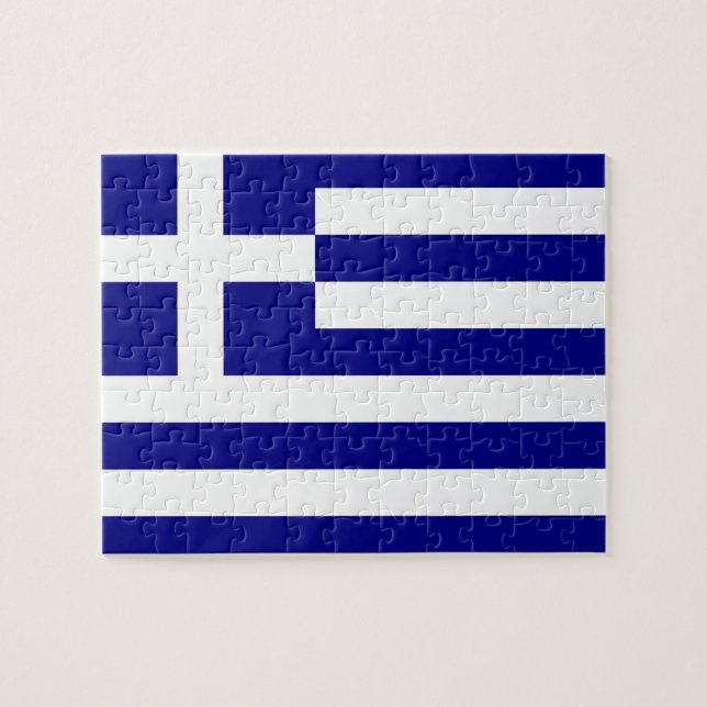 Puzzle avec le drapeau de la Grèce (Horizontal)