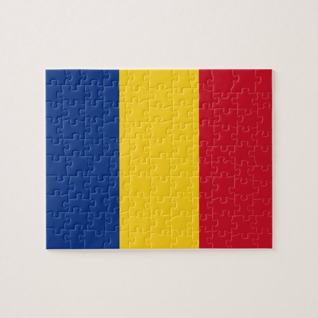 Puzzle avec le drapeau de la Roumanie (Horizontal)