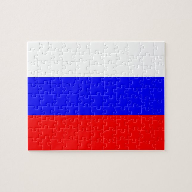 Puzzle avec le drapeau de la Russie (Horizontal)