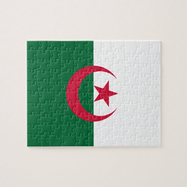 Puzzle avec le drapeau de l'Algérie (Horizontal)