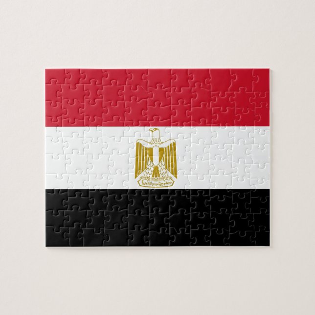 Puzzle avec le drapeau de l'Egypte (Horizontal)