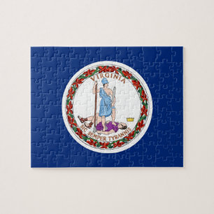 Puzzle avec le drapeau de l'état de la Virginie