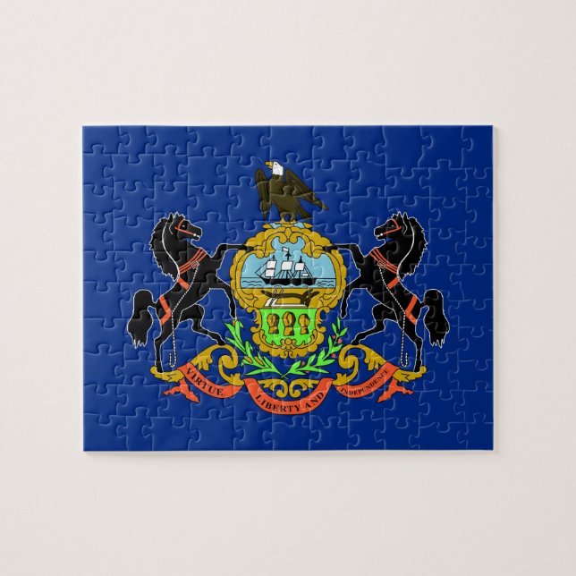 Puzzle avec le drapeau de l'État de Pennsylvanie (Horizontal)