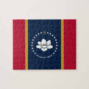 Puzzle avec le drapeau de l'État du Mississippi, É