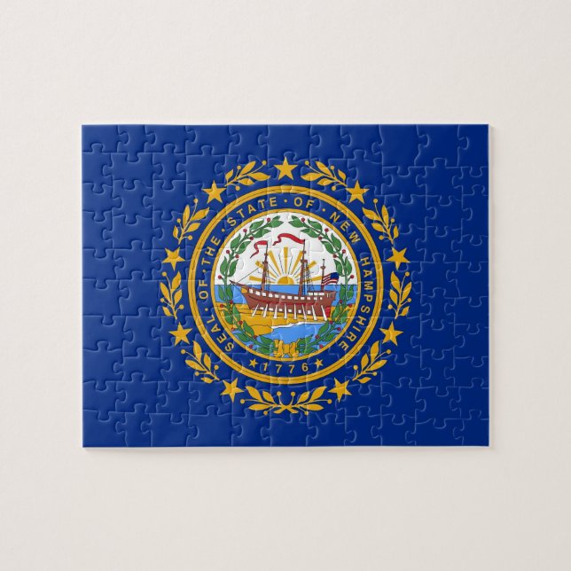 Puzzle avec le drapeau de l'État du New Hampshire (Horizontal)