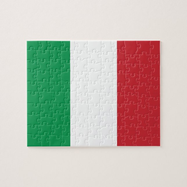 Puzzle avec le drapeau de l'Italie (Horizontal)