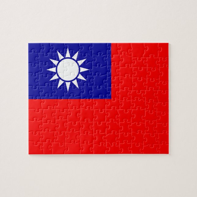 Puzzle avec le drapeau de Taïwan (Horizontal)
