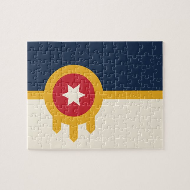Puzzle avec le drapeau de Tulsa, Oklahoma (Horizontal)