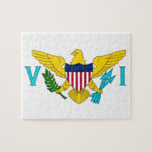Puzzle avec le drapeau des îles Vierges
