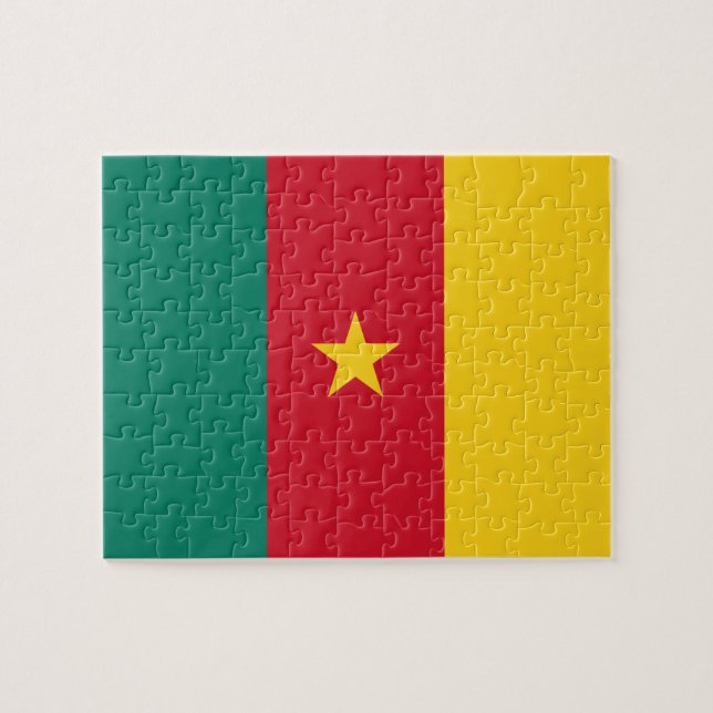 Puzzle avec le drapeau du Cameroun (Horizontal)