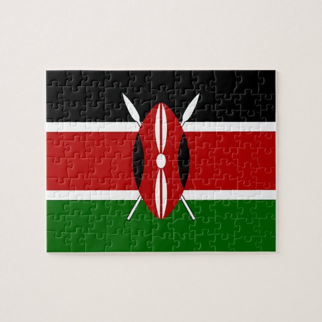 Puzzle avec le drapeau du Kenya (Horizontal)