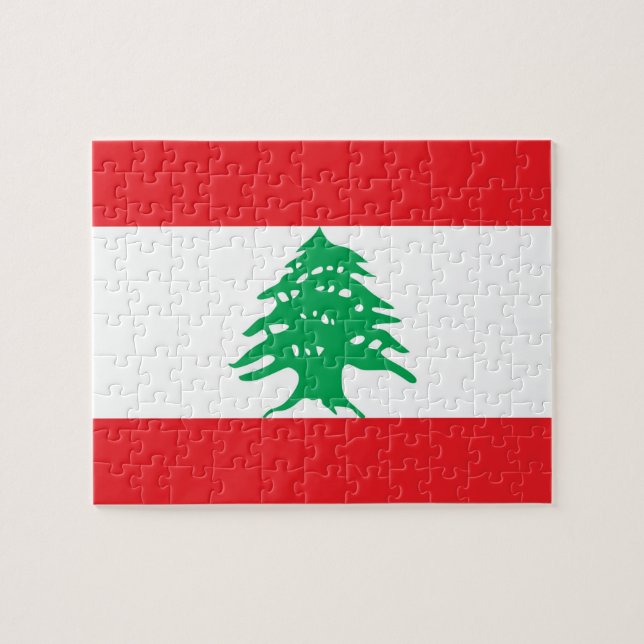 Puzzle avec le drapeau du Liban (Horizontal)