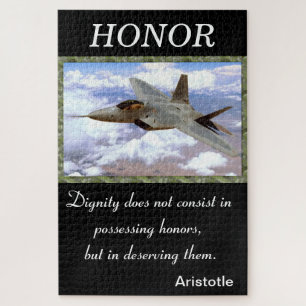 Puzzle Avec un avion de chasse haut au-dessus des nuages