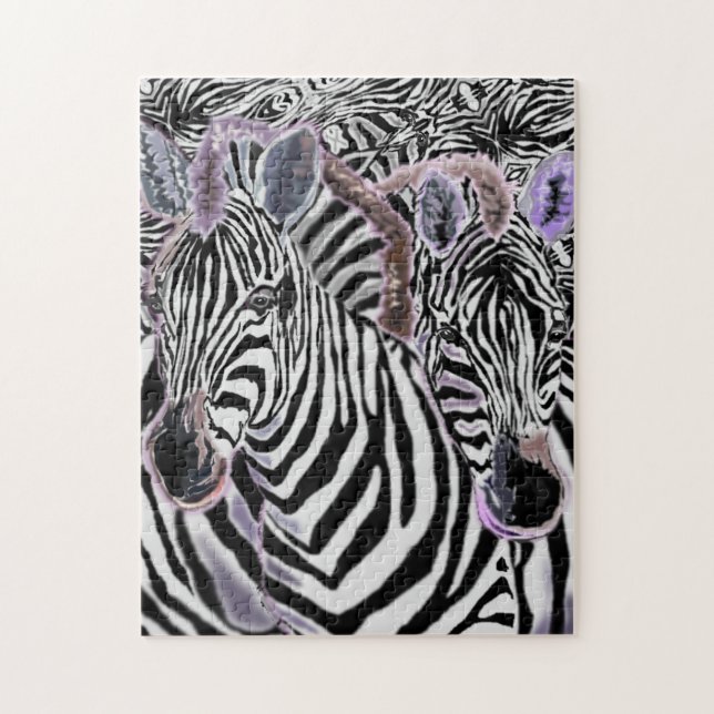 Puzzle avec Zebras Hug - Peinture (Vertical)