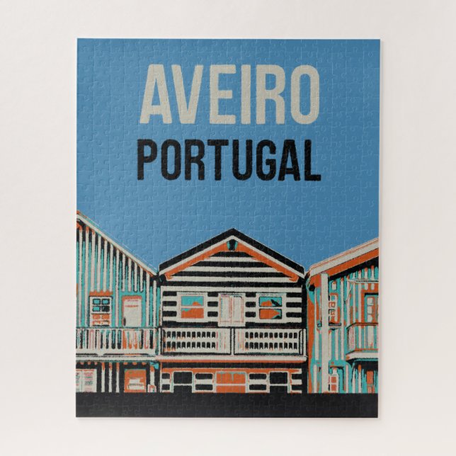 Puzzle Aveiro cadeau Portugal, Portugalia maisons (Vertical)