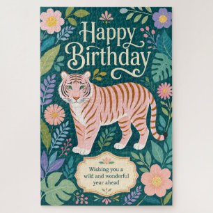 Puzzle Aventure d'anniversaire de Tigre Rose Sauvage