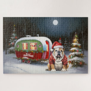 Puzzle Aventure de Noël de la caravane Bulldog d'hiver 