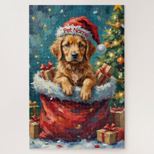 Puzzle Aventure de sac de Noël de Golden Retriever Santa