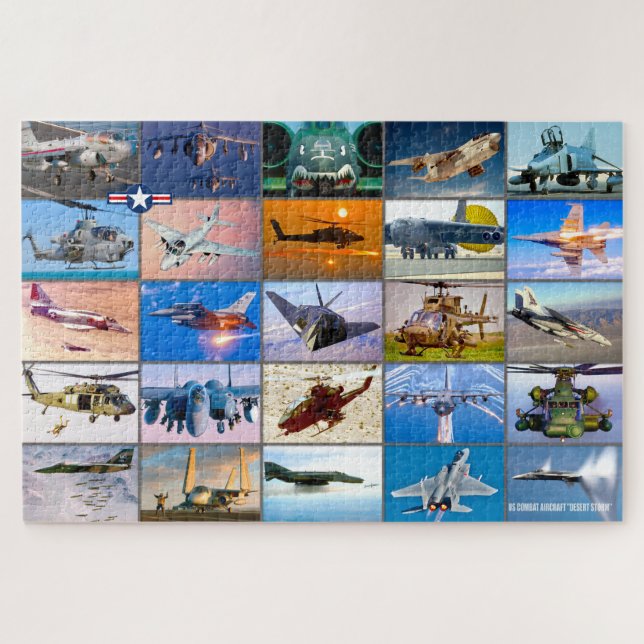 PUZZLE AVION DE COMBAT AMÉRICAIN - TEMPÊTE DÉSERTE "MONTA (Horizontal)