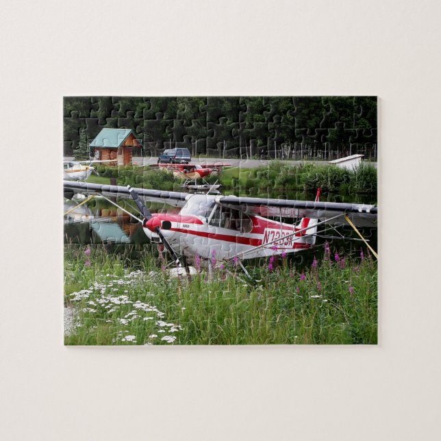 Puzzle Avion flottant parmi les fleurs, Alaska (Horizontal)