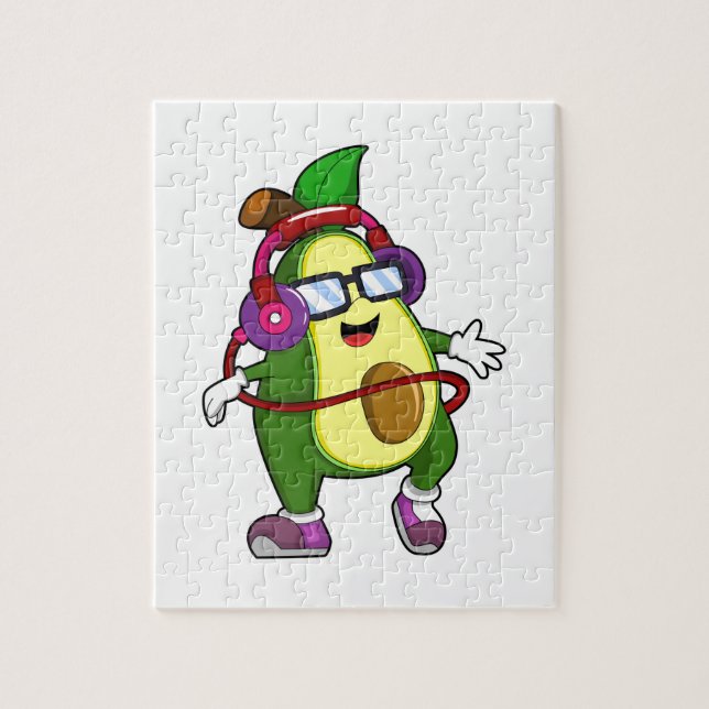 Puzzle Avocado à musique avec casque (Vertical)