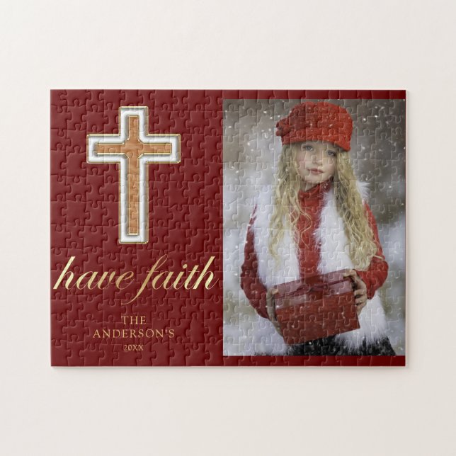 Puzzle Avoir foi | Photo de Noël de la Croix religieuse (Horizontal)