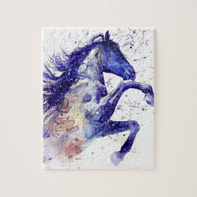 Puzzle Awesome Horse aquarelle peinture plaque (Vertical)