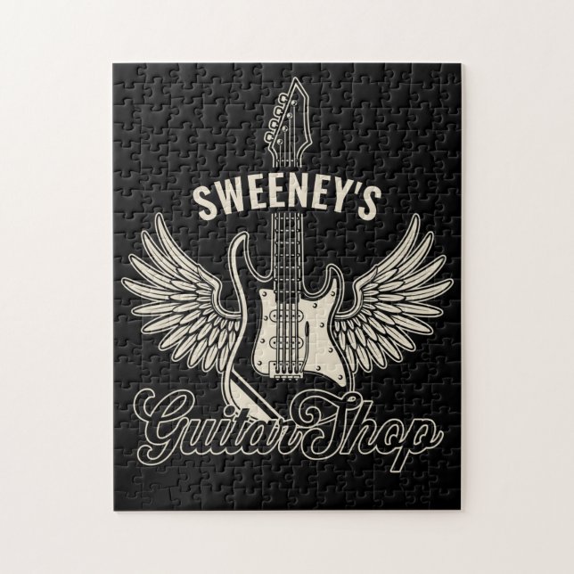 Puzzle AXE Electrique AJOUTER NOM Guitariste Guitare Bout (Vertical)