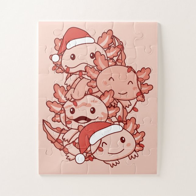 Puzzle Axolotl Arbre de Noël Animaux de Noël Axolotls (Vertical)