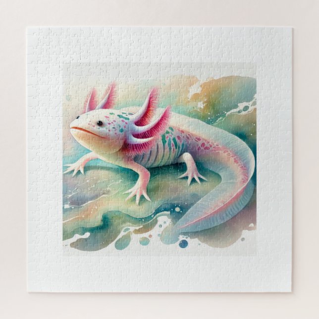 Puzzle Axolotl in Dreamy Waters 110924AREF134 - Watercolo (Vertical)