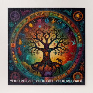 Puzzle Aztec Arbre de vie Mélange moyen Abstrait