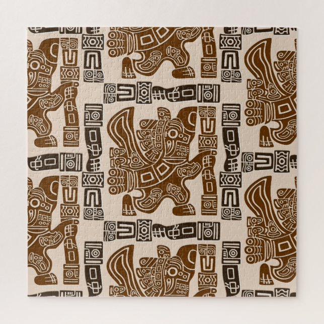 Puzzle Aztec Eagle Guerrier Tribal Art antique (Vertical)