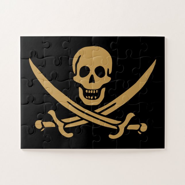 Puzzle Aztec Gold Crâne et cutlass Pirate Calico Jack (Horizontal)