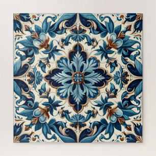 Puzzle Azulejo Porcelain Carrelage bleu Motif méditerrané