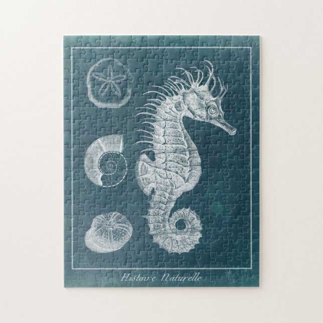 Puzzle Azure Seahorse Study I (Vertical)