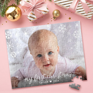 Puzzle Baby 1er Script de Noël Snowflake Photo Keepsaké