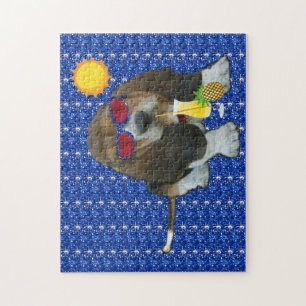Puzzle Baby Basset Hound Summer Time