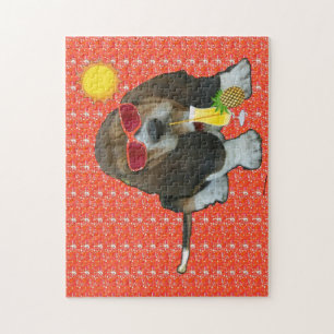 Puzzle Baby Basset Hound Summer Time