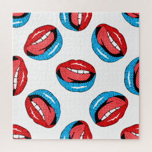 Puzzle Badges de patchs de dessin : Retro Pop