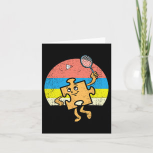 Puzzle Badminton Player Autism Awareness Autistic  Card